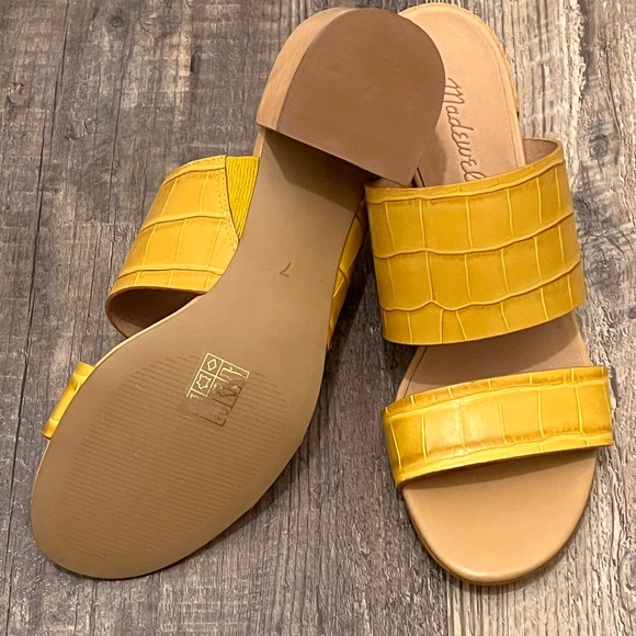 Madewell Kiera Block Heel Slide In Cumin Croco Embossed size 7 - Picture 6 of 7